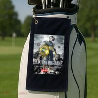 Captain Ukraine Stand With Zelenskyy I Dont Need A Ride Ammo Army Golf Towel thumb 2