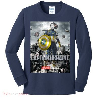 Captain Ukraine Stand With Zelenskyy I Dont Need A Ride Ammo Army Kids Long Sleeve Shirt