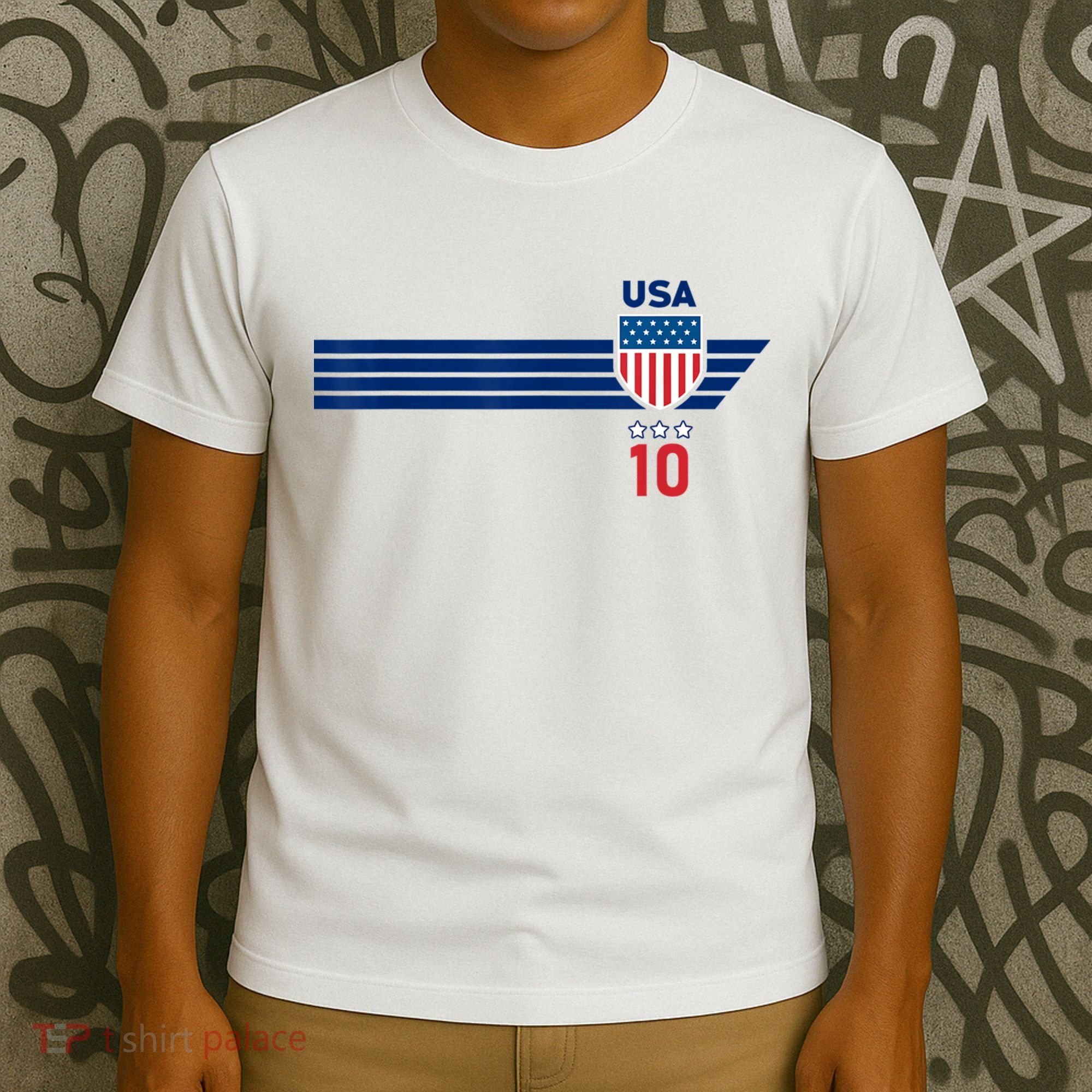 Cool USA Stars Stripes Patriotism US Soccer Fan Jersey T-Shirt