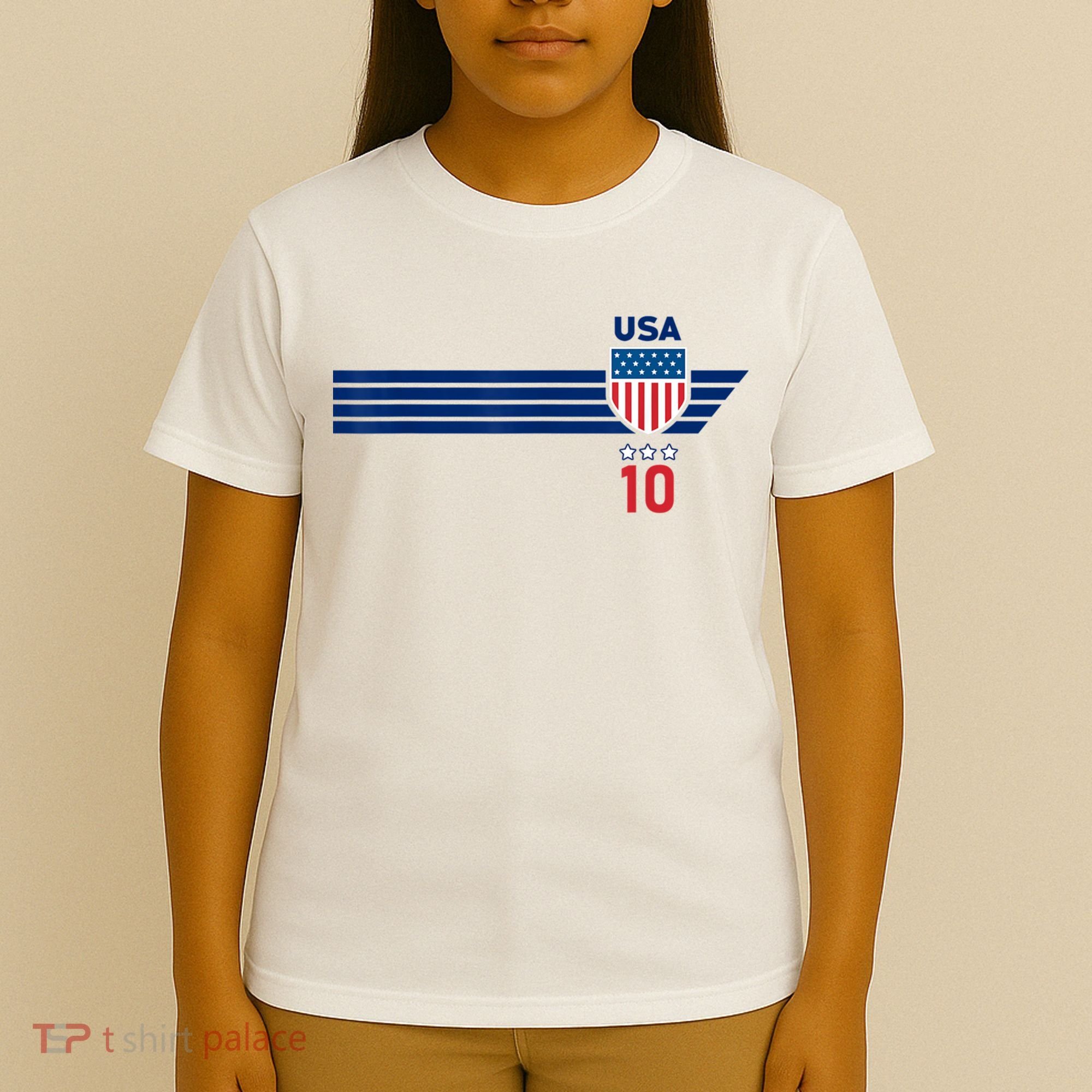 Cool USA Stars Stripes Patriotism US Soccer Fan Jersey T-Shirt