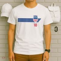 Cool USA Stars Stripes Patriotism US Soccer Fan Jersey T-Shirt thumb 6