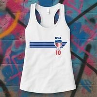 Cool USA Stars Stripes Patriotism US Soccer Fan Jersey Women's Tank Top thumb 3