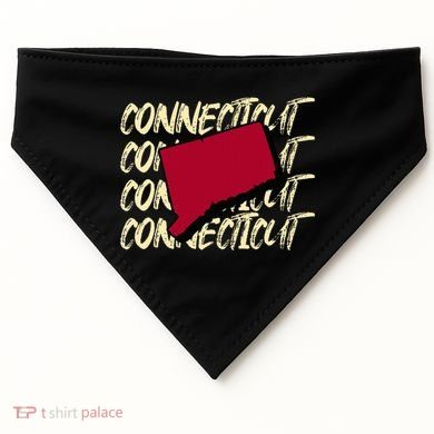 Connecticut Usa State American State Ct Conn Is Home USA-Made Doggie Bandana