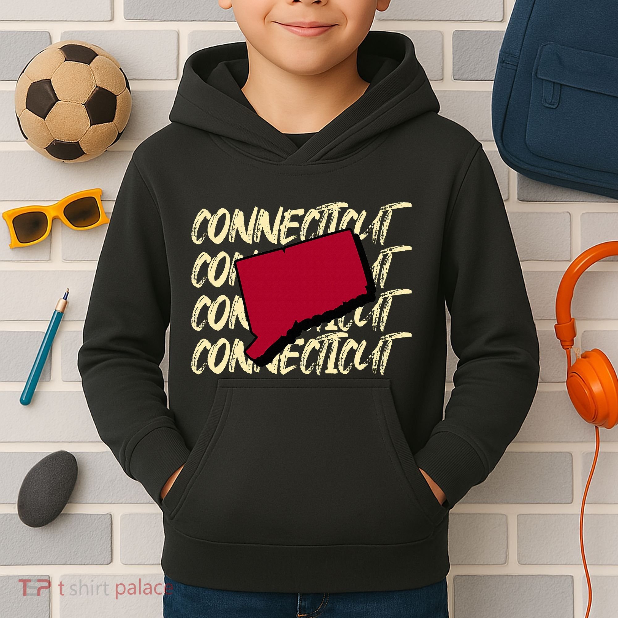 Connecticut Usa State American State Ct Conn Is Home Kids Hoodie