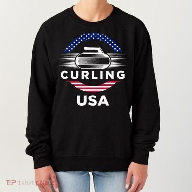 Curling Usa Support Flag Curl Clean Women's Sweatshirt