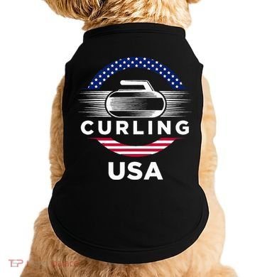 Curling Usa Support Flag Curl Clean Doggie Tank