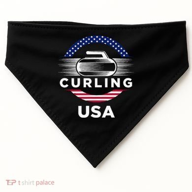 Curling Usa Support Flag Curl Clean USA-Made Doggie Bandana