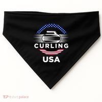 Curling Usa Support Flag Curl Clean USA-Made Doggie Bandana thumb 0