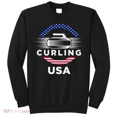 Curling Usa Support Flag Curl Clean Sweatshirt