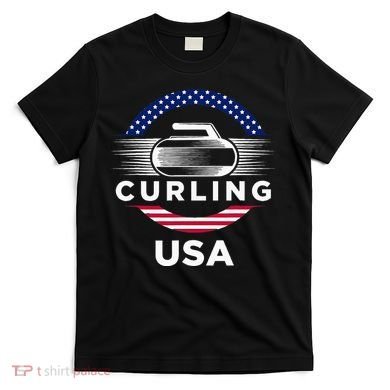 Curling Usa Support Flag Curl Clean T-Shirt