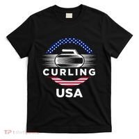 Curling Usa Support Flag Curl Clean T-Shirt thumb 0