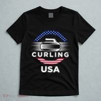 Curling Usa Support Flag Curl Clean T-Shirt thumb 5
