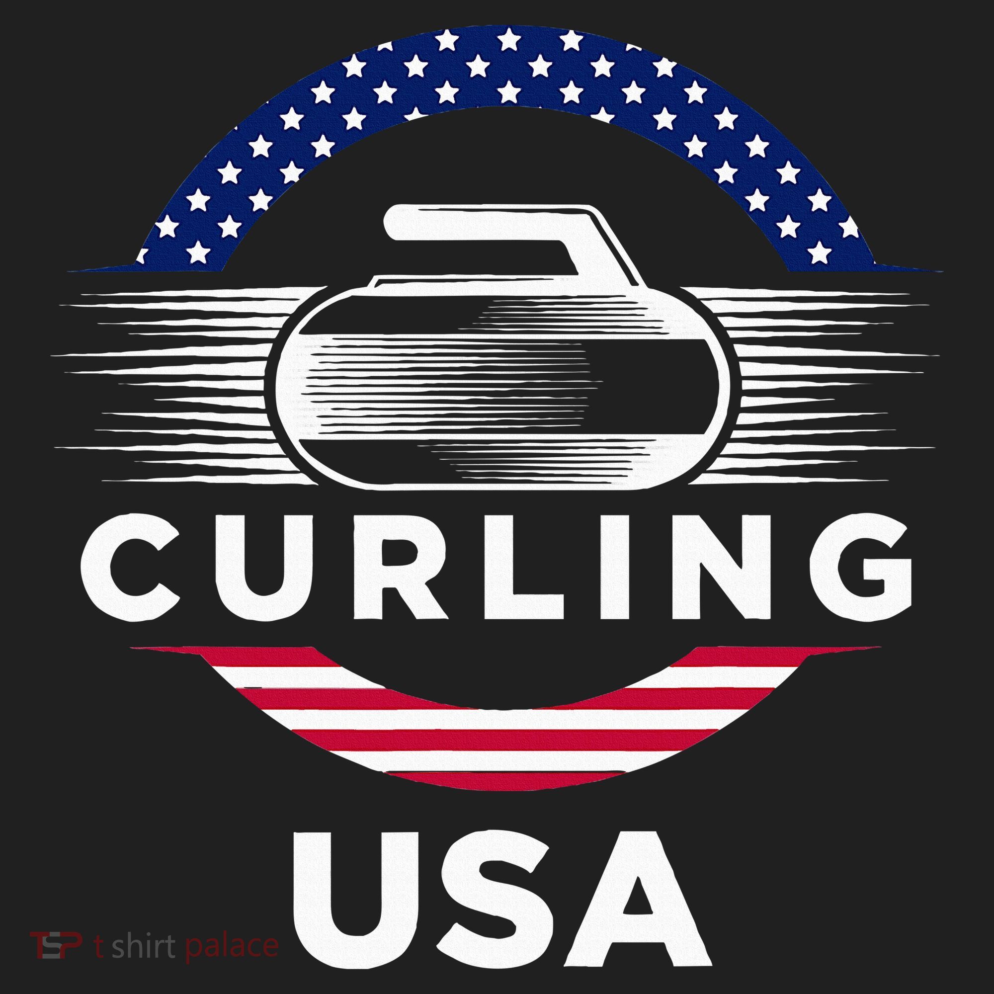 Curling Usa Support Flag Curl Clean Beanie