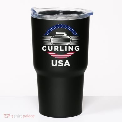 Curling Usa Support Flag Curl Clean Tumbler