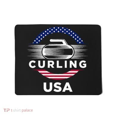 Curling Usa Support Flag Curl Clean Mousepad