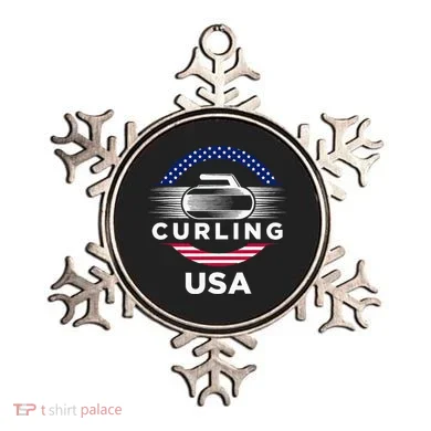 Curling Usa Support Flag Curl Clean Ornament