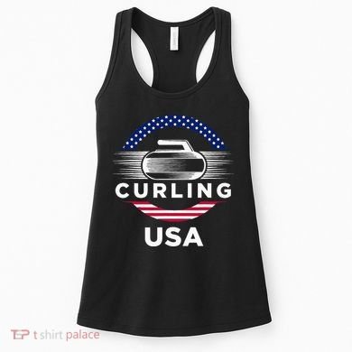 Curling Usa Support Flag Curl Clean Women's Tank Top