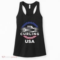 Curling Usa Support Flag Curl Clean Women's Tank Top thumb 0