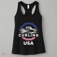 Curling Usa Support Flag Curl Clean Women's Tank Top thumb 3