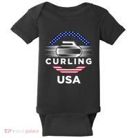 Curling Usa Support Flag Curl Clean Baby Bodysuit thumb 0