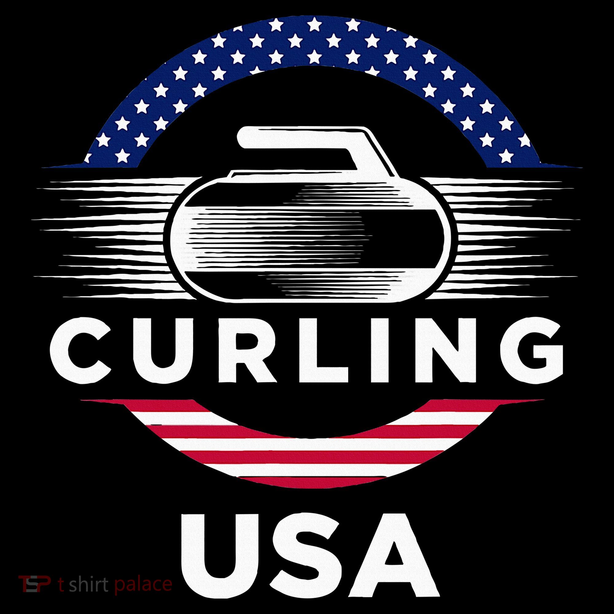 Curling Usa Support Flag Curl Clean Baby Bodysuit
