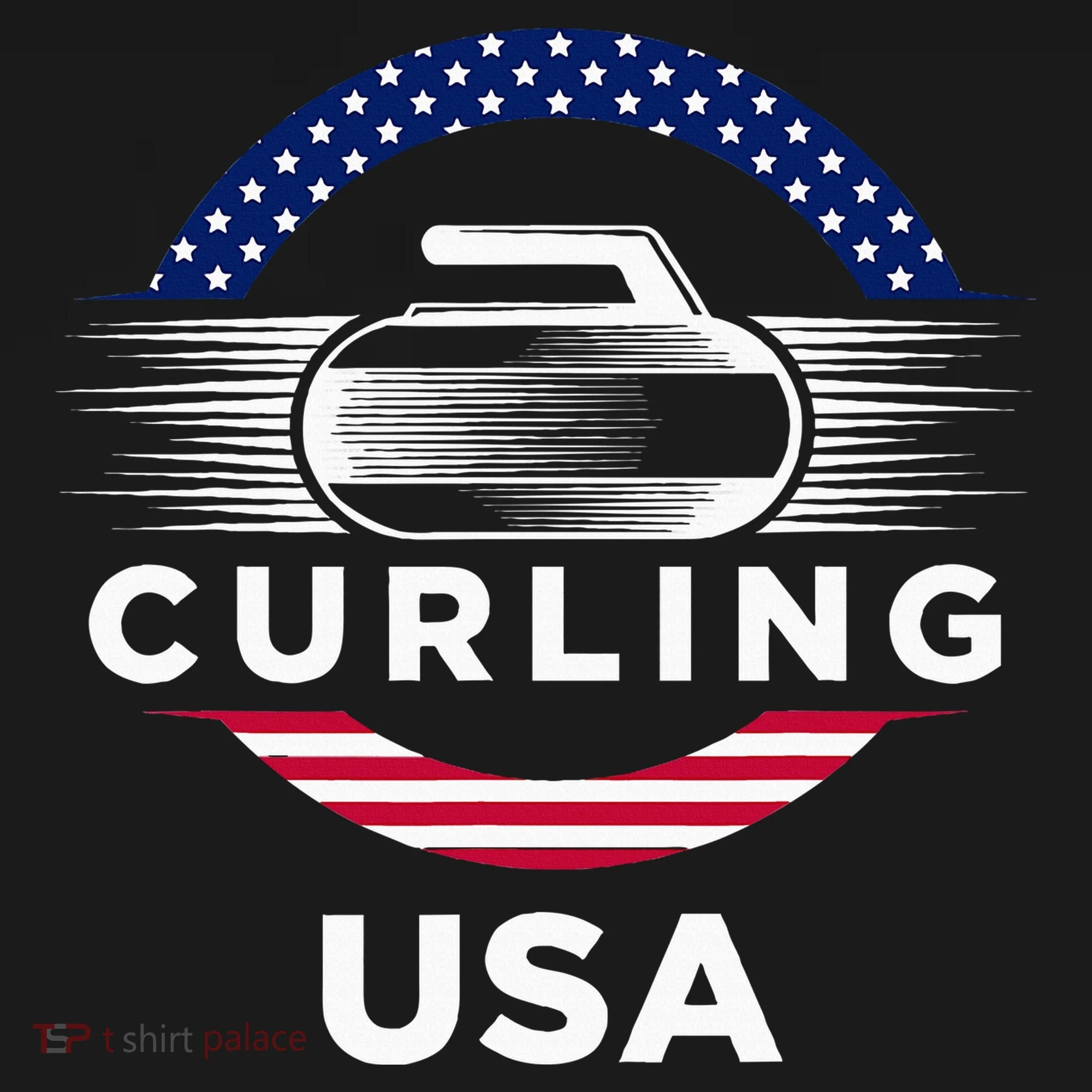 Curling Usa Support Flag Curl Clean Baby Bodysuit