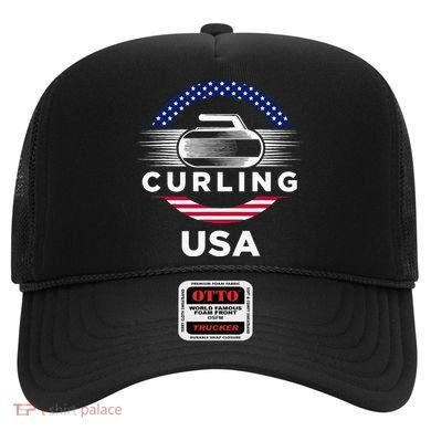 Curling Usa Support Flag Curl Clean Hat