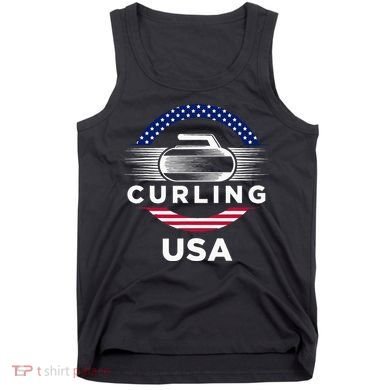 Curling Usa Support Flag Curl Clean Tank Top