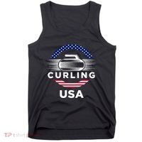 Curling Usa Support Flag Curl Clean Tank Top thumb 0