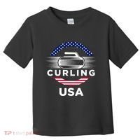 Curling Usa Support Flag Curl Clean Toddler T-Shirt thumb 0