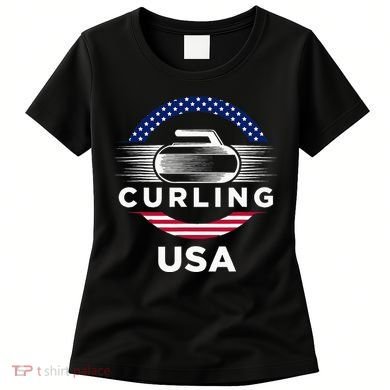 Curling Usa Support Flag Curl Clean Women's T-Shirt