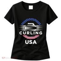 Curling Usa Support Flag Curl Clean Women's T-Shirt thumb 0