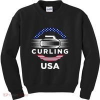 Curling Usa Support Flag Curl Clean Kids Sweatshirt thumb 0
