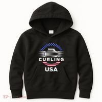 Curling Usa Support Flag Curl Clean Kids Hoodie thumb 0