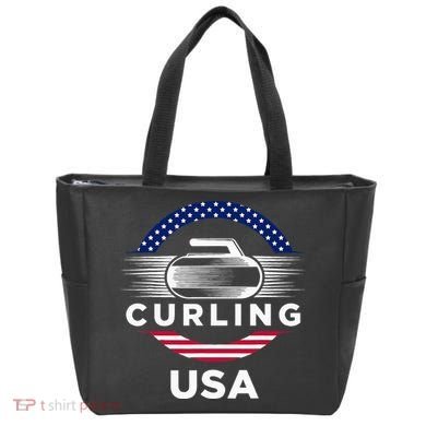 Curling Usa Support Flag Curl Clean Tote Bag