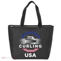 Curling Usa Support Flag Curl Clean Tote Bag thumb 0