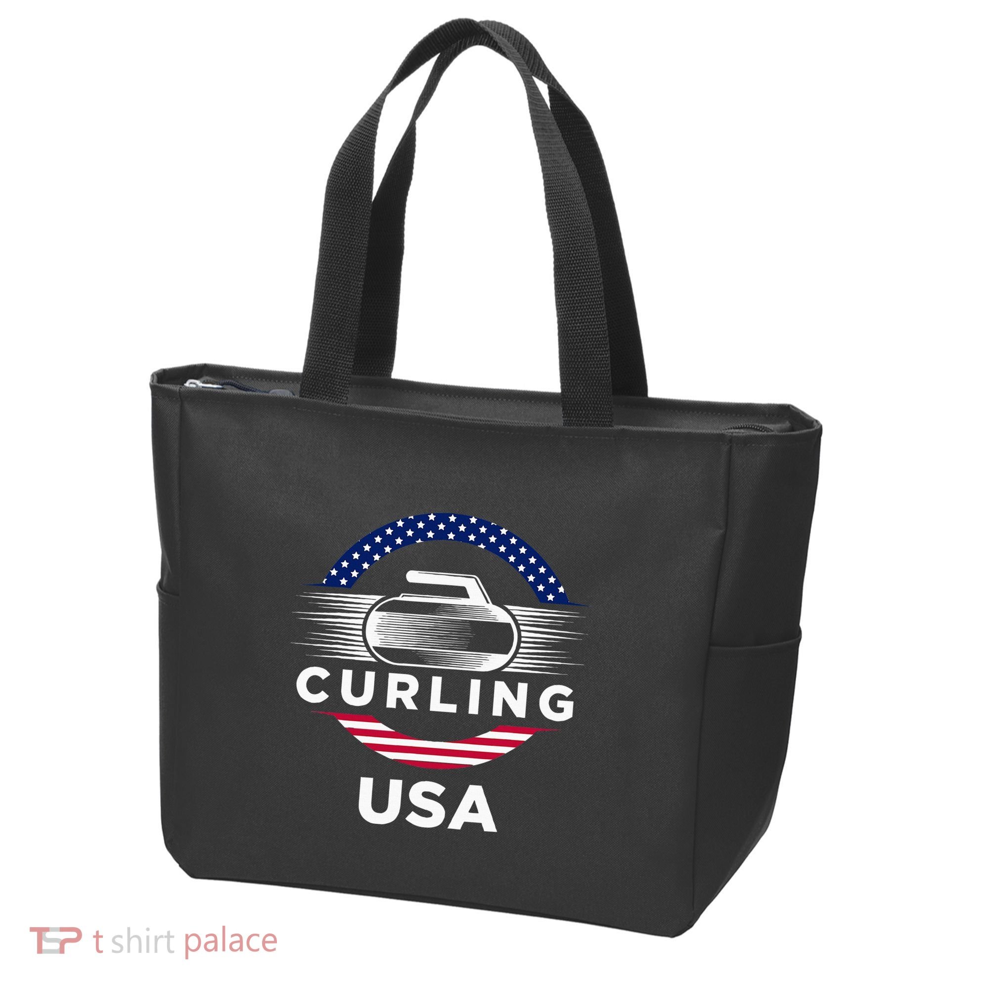 Curling Usa Support Flag Curl Clean Tote Bag
