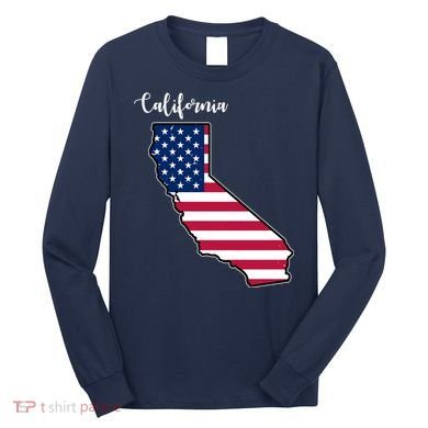 California United States Map Long Sleeve Shirt