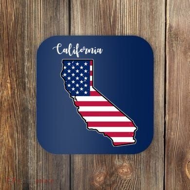 California United States Map Coaster
