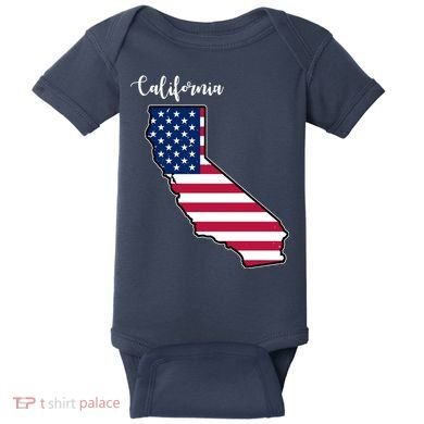 California United States Map Baby Bodysuit