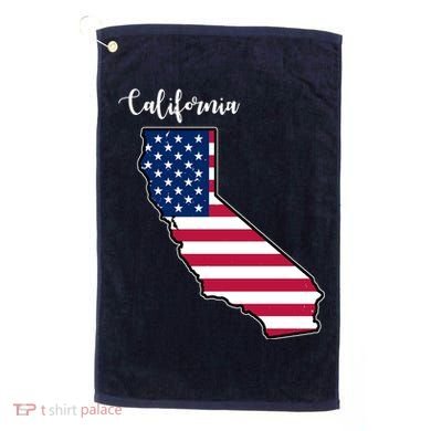 California United States Map Golf Towel