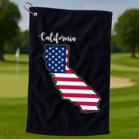 California United States Map Golf Towel thumb 1