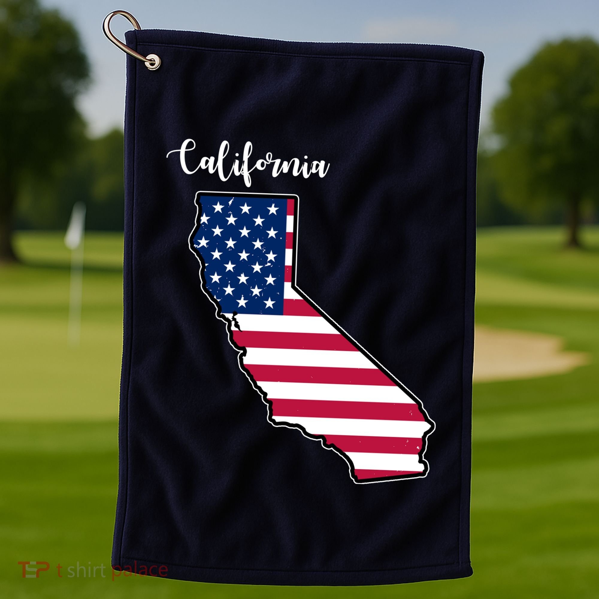 California United States Map Golf Towel