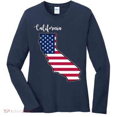 California United States Map Women's Long Sleeve Shirt