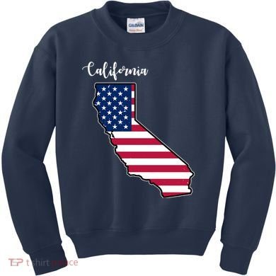 California United States Map Kids Sweatshirt