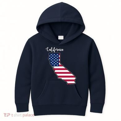 California United States Map Kids Hoodie