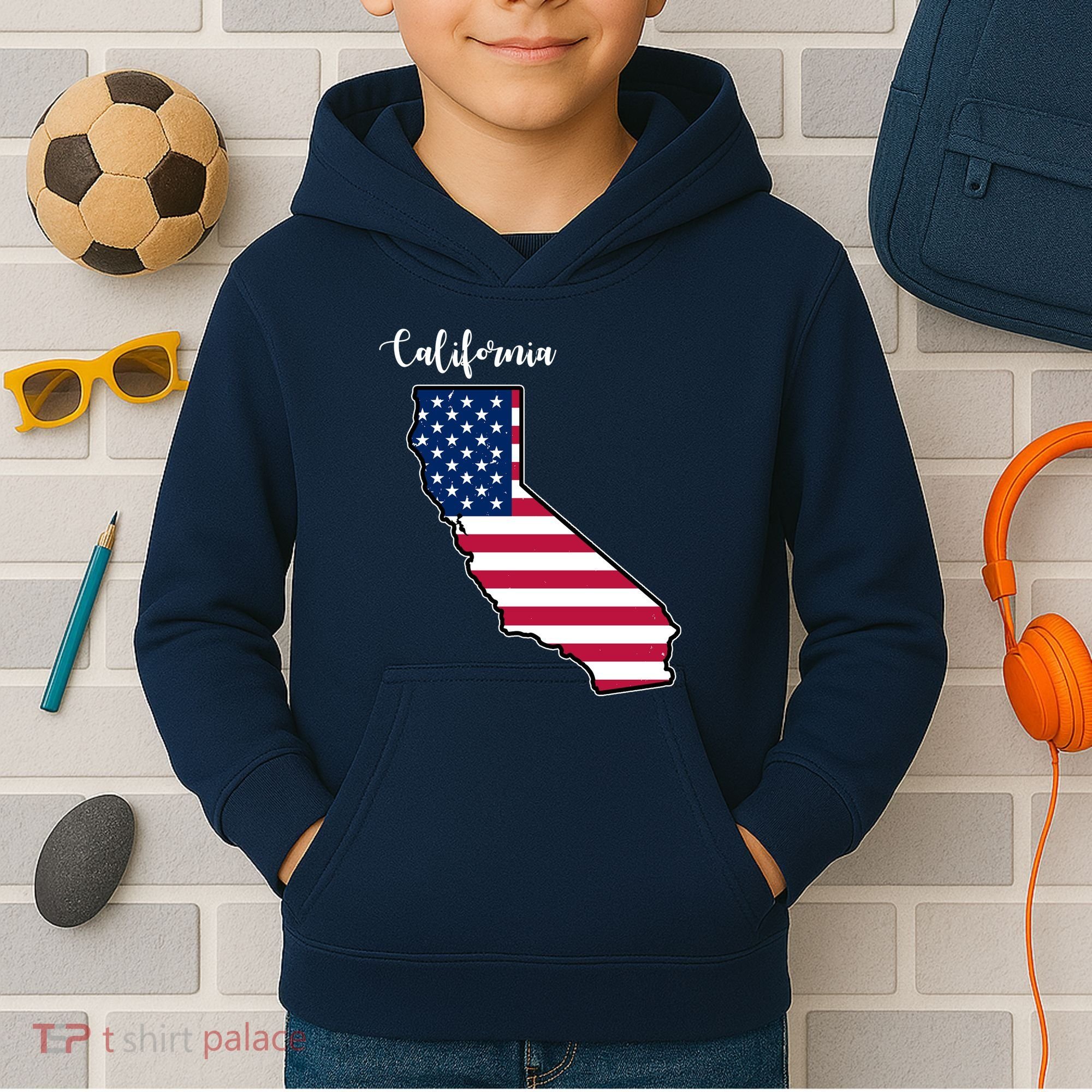 California United States Map Kids Hoodie