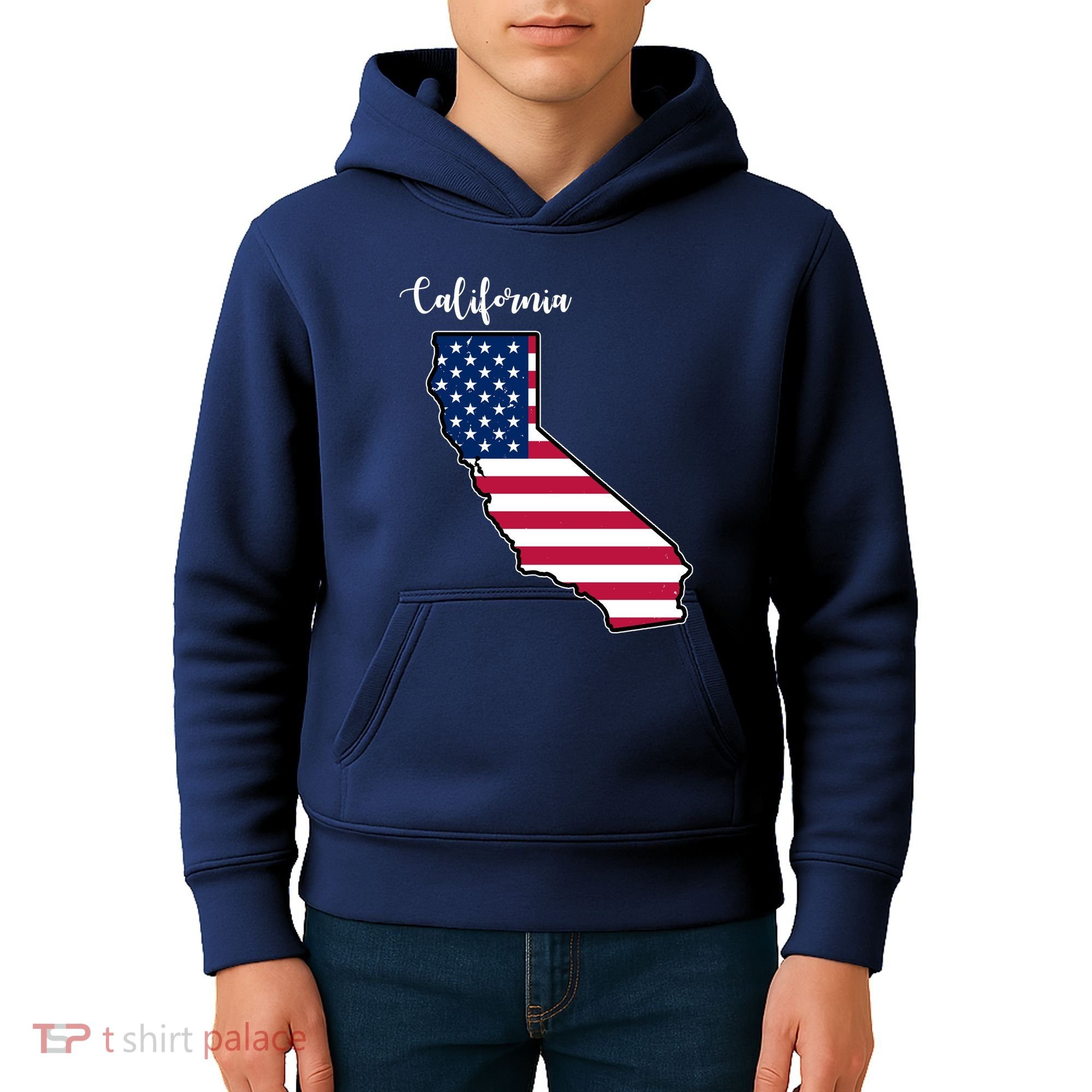 California United States Map Kids Hoodie