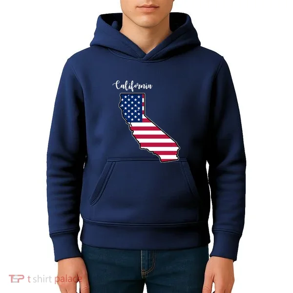 California United States Map Kids Hoodie