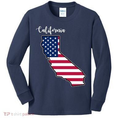 California United States Map Kids Long Sleeve Shirt